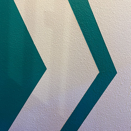 Camere d'aria a detail from stripes on the wall of the entrance